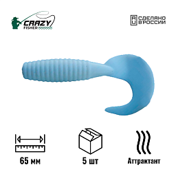 Твистер Mega Grub 2.5" 65 мм C1 с аттрактантом